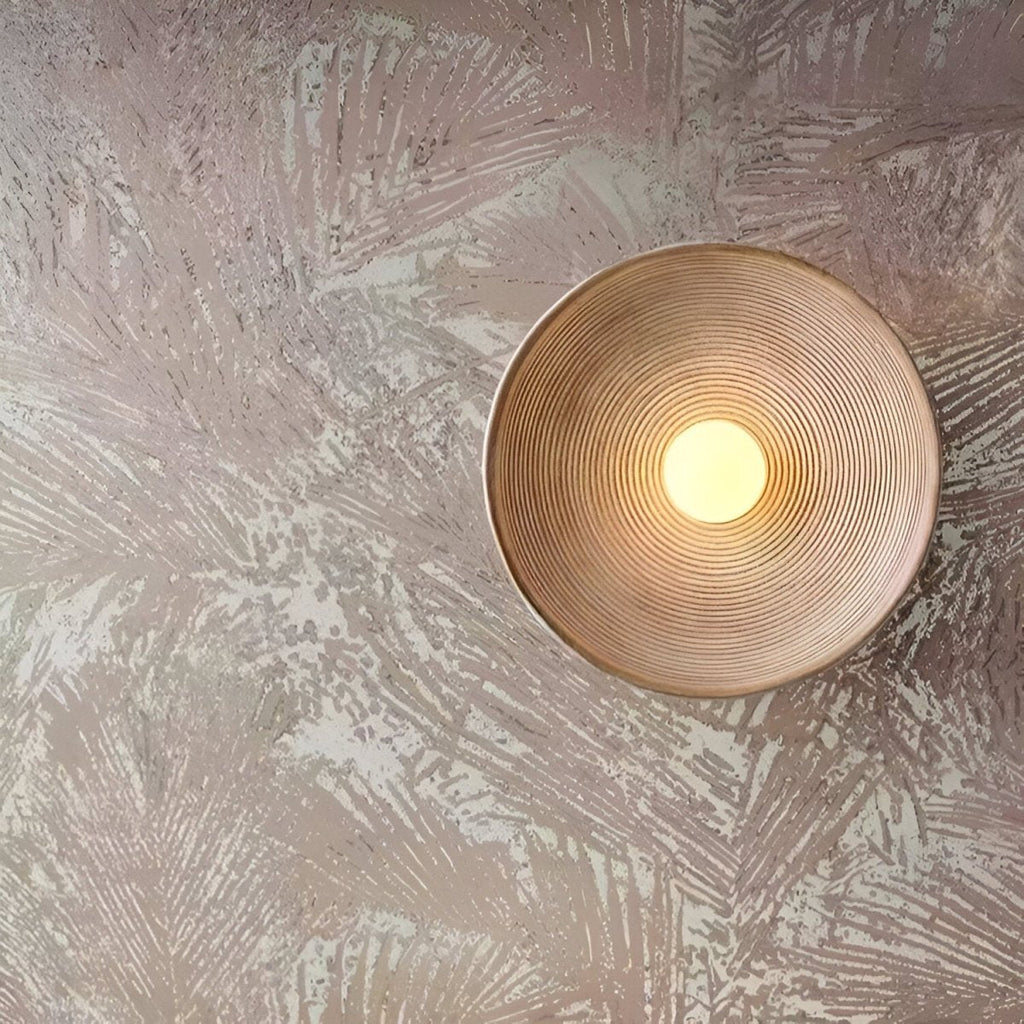 Round LED Wall Sconce, Retro Ceramic Style Resin 1 Light Fixture | Temsk