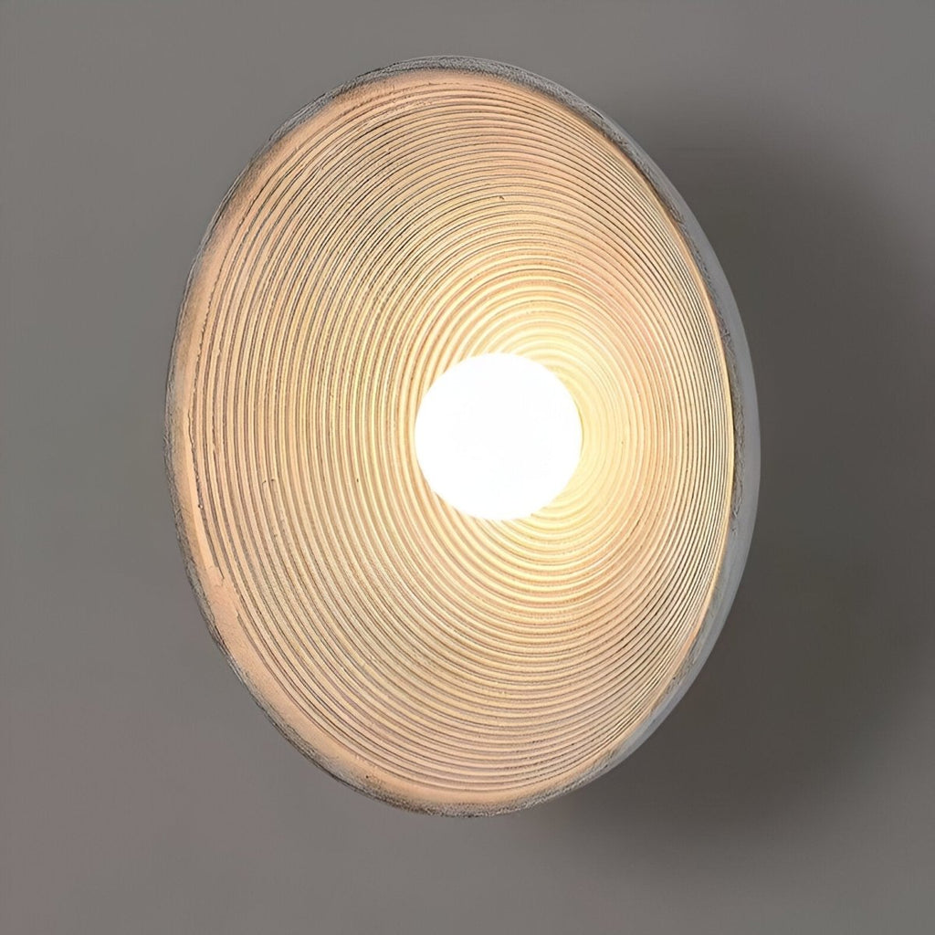 Round LED Wall Sconce, Retro Ceramic Style Resin 1 Light Fixture | Temsk