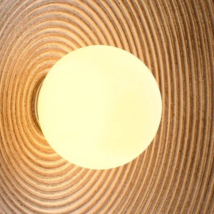 Round LED Wall Sconce, Retro Ceramic Style Resin 1 Light Fixture | Temsk