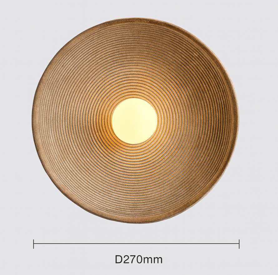 Round LED Wall Sconce, Retro Ceramic Style Resin 1 Light Fixture | Temsk