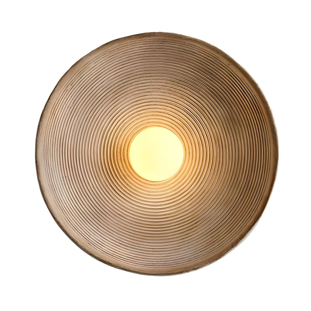 Round LED Wall Sconce, Retro Ceramic Style Resin 1 Light Fixture | Temsk