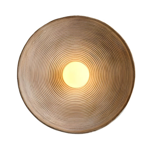 Circular LED Wall Sconce, Ceramic-Style Resin Finish, 1-Light Fixture Temsk