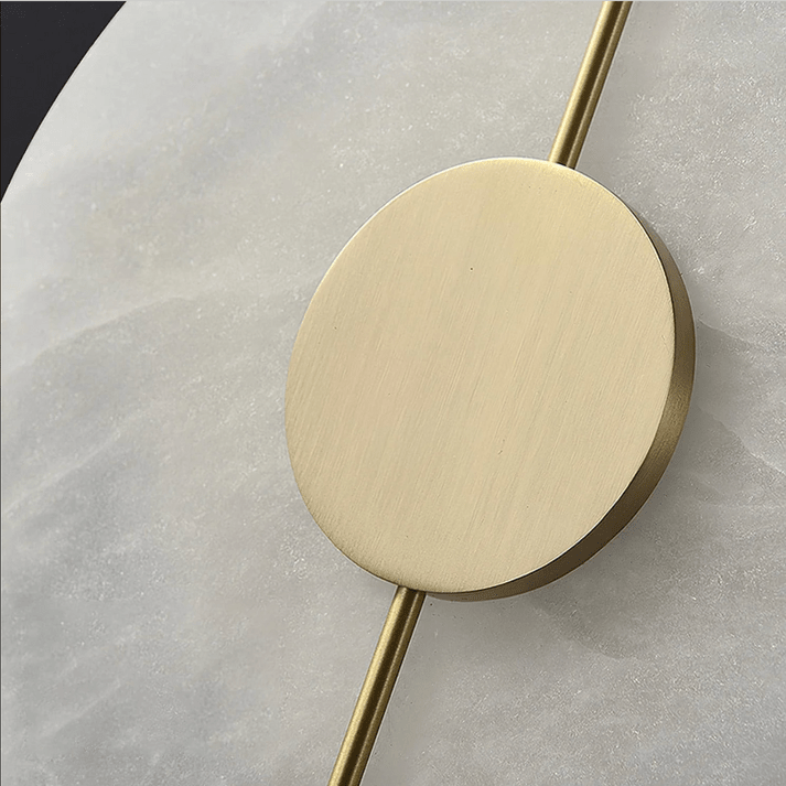 Round LED Wall Sconce With Marble Accent, Modern Nordic Style | Temsk