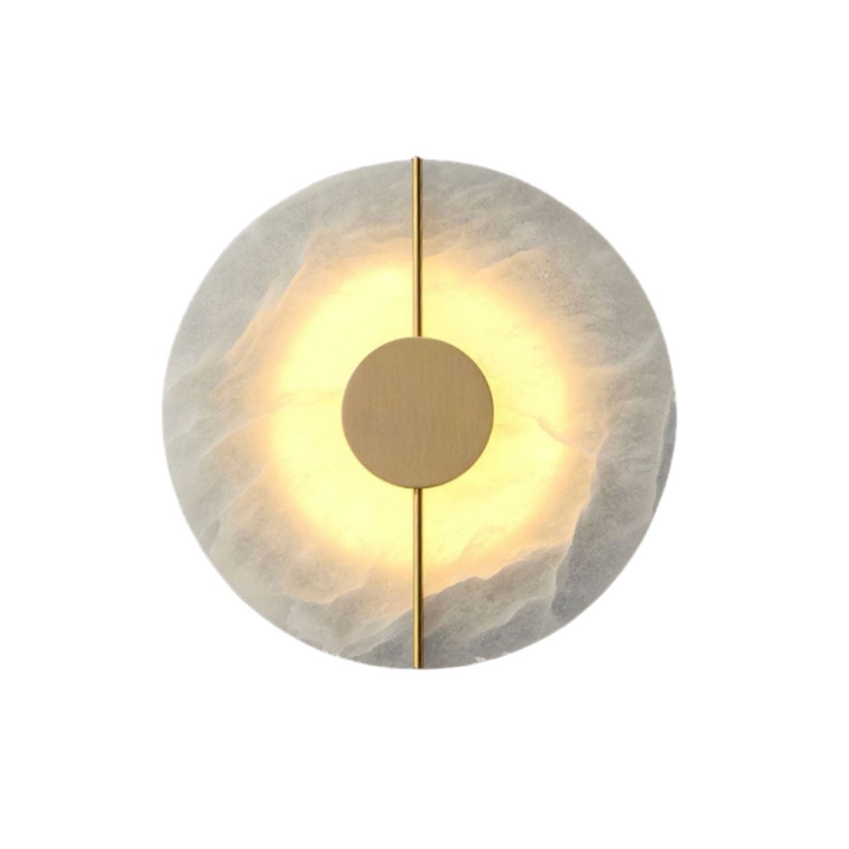 Round LED Wall Sconce With Marble Accent, Modern Nordic Style | Temsk