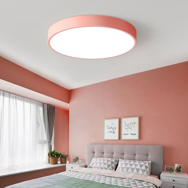 12-Inch Diameter Round Metal Flush Mount Ceiling Light Fixture | Temsk