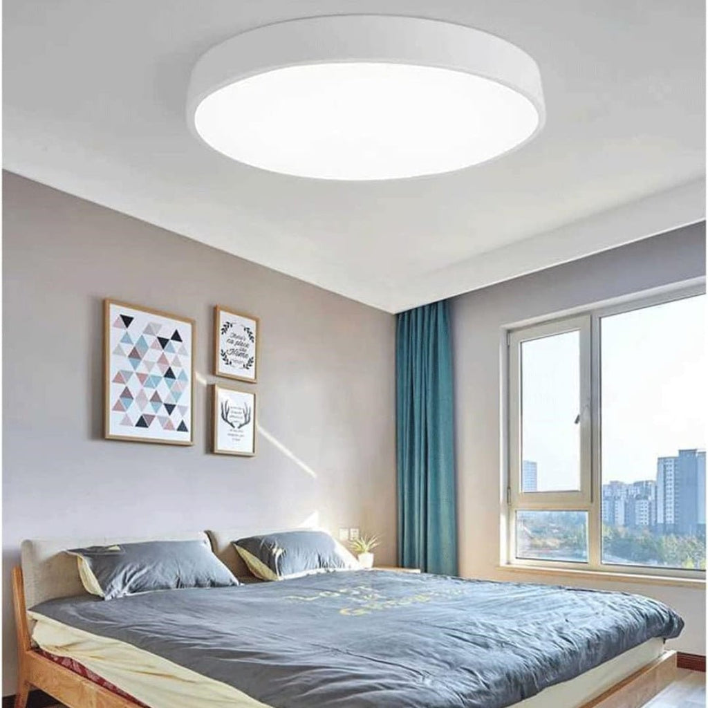 12-Inch Diameter Round Metal Flush Mount Ceiling Light Fixture | Temsk