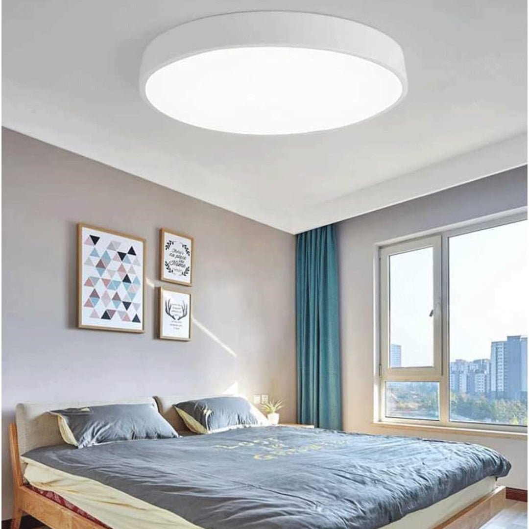 12-Inch Diameter Round Metal Flush Mount Ceiling Light Fixture | Temsk