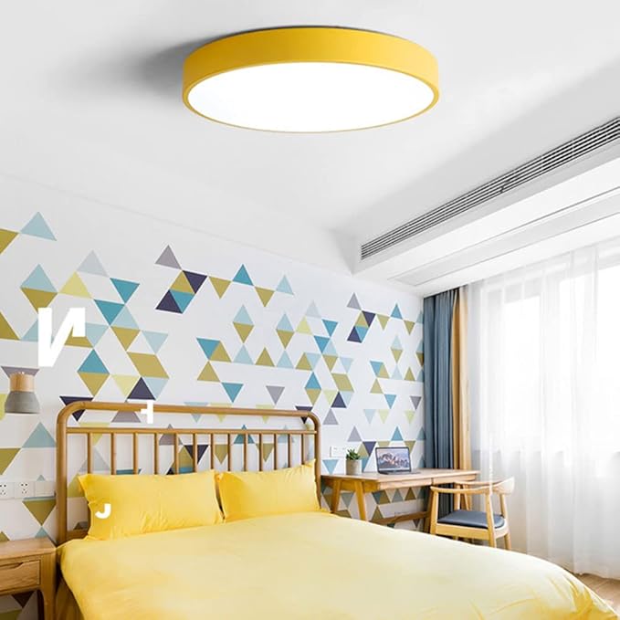 12-Inch Diameter Round Metal Flush Mount Ceiling Light Fixture | Temsk