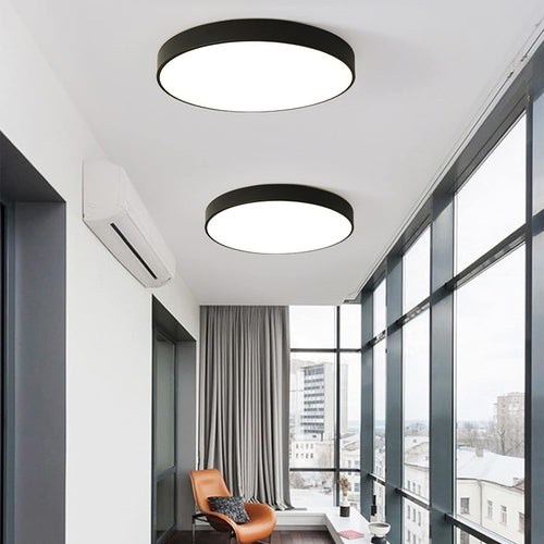 12-Inch Diameter Round Metal Flush Mount Ceiling Light Fixture | Temsk