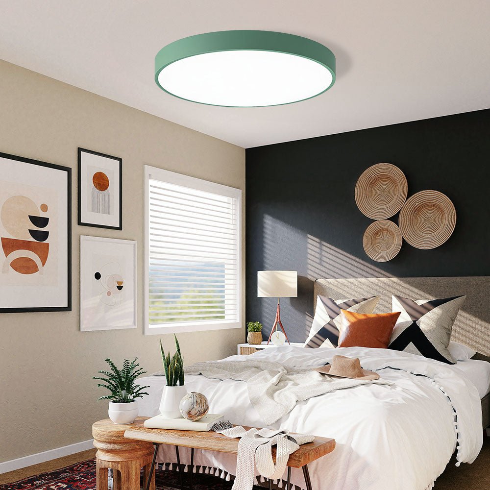 12-Inch Diameter Round Metal Flush Mount Ceiling Light Fixture | Temsk