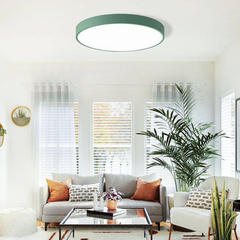 12-Inch Diameter Round Metal Flush Mount Ceiling Light Fixture | Temsk