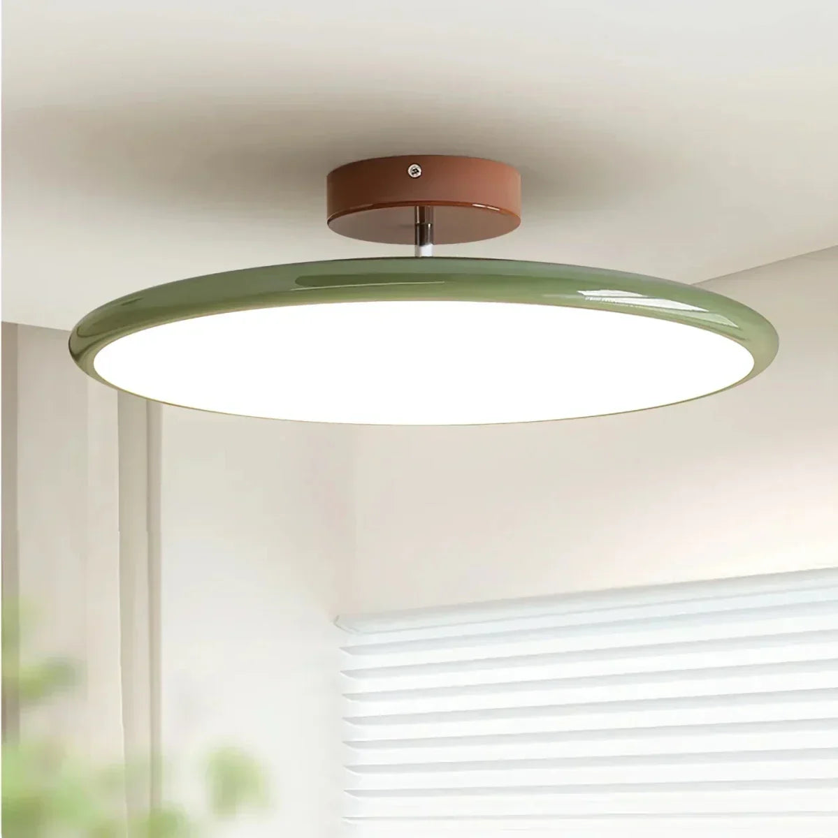 LED Ceiling Light Fixture With Round Metal Frame, 12-Inch Diameter | Temsk