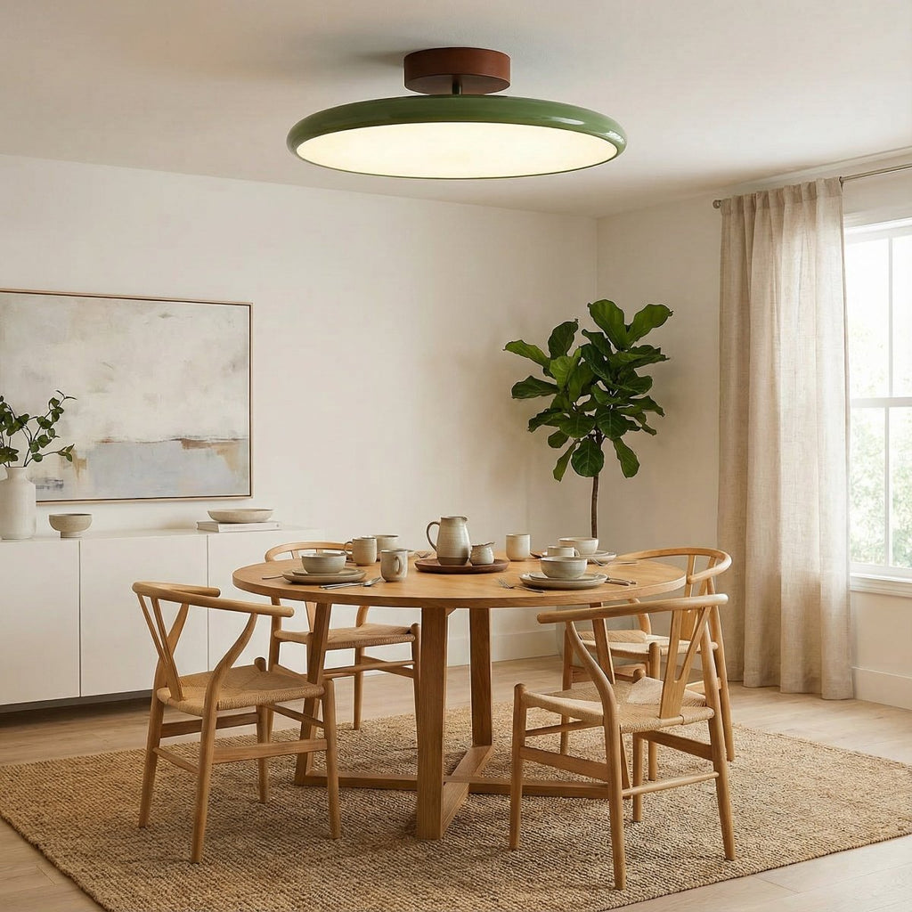 LED Ceiling Light Fixture With Round Metal Frame, 12-Inch Diameter | Temsk