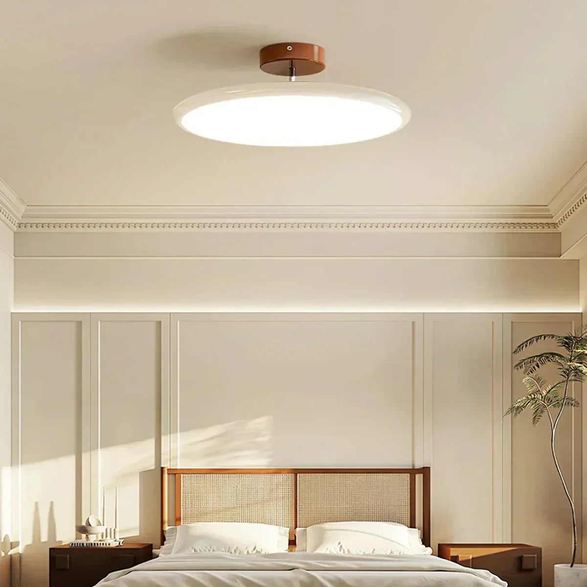 LED Ceiling Light Fixture With Round Metal Frame, 12-Inch Diameter | Temsk