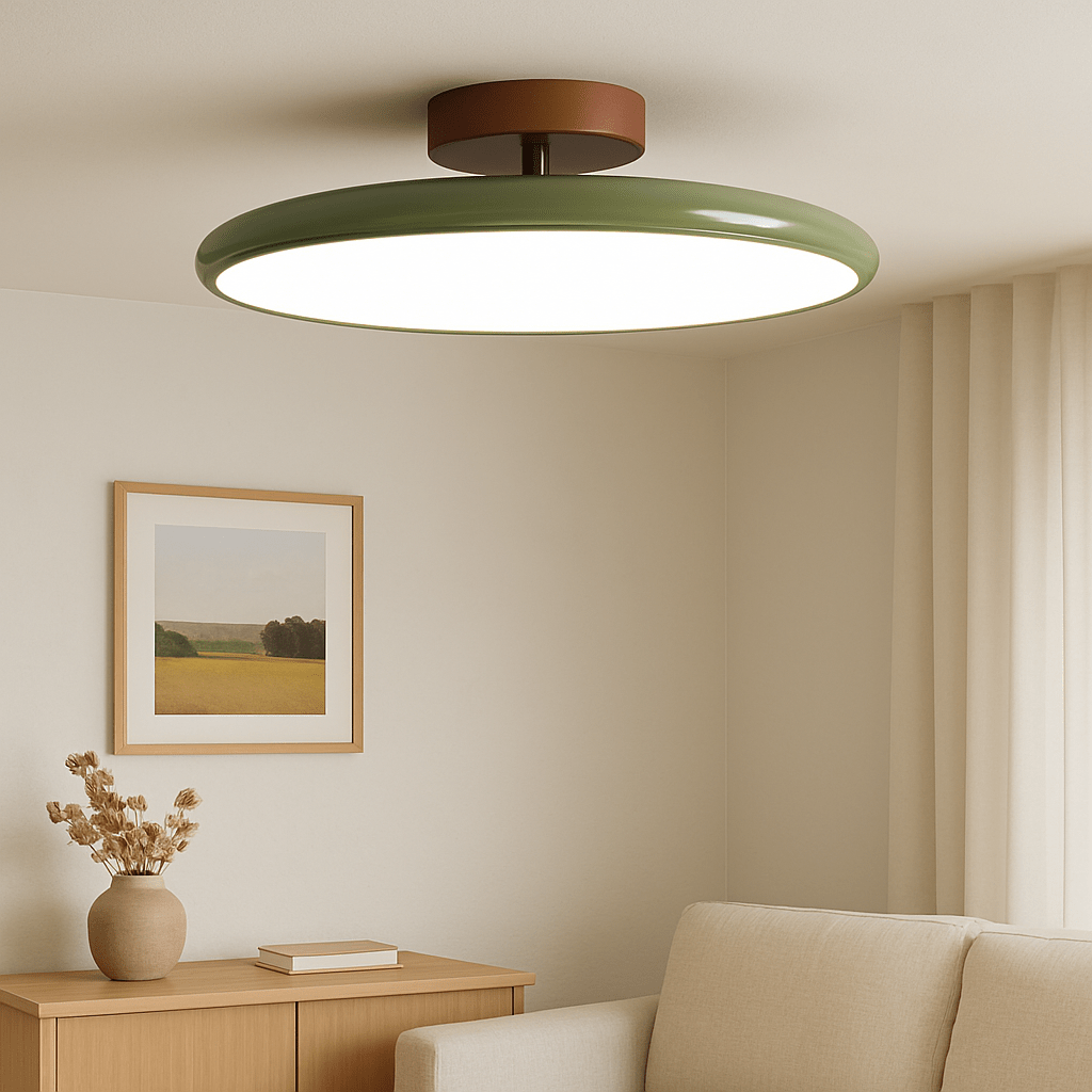 LED Ceiling Light Fixture With Round Metal Frame, 12-Inch Diameter | Temsk