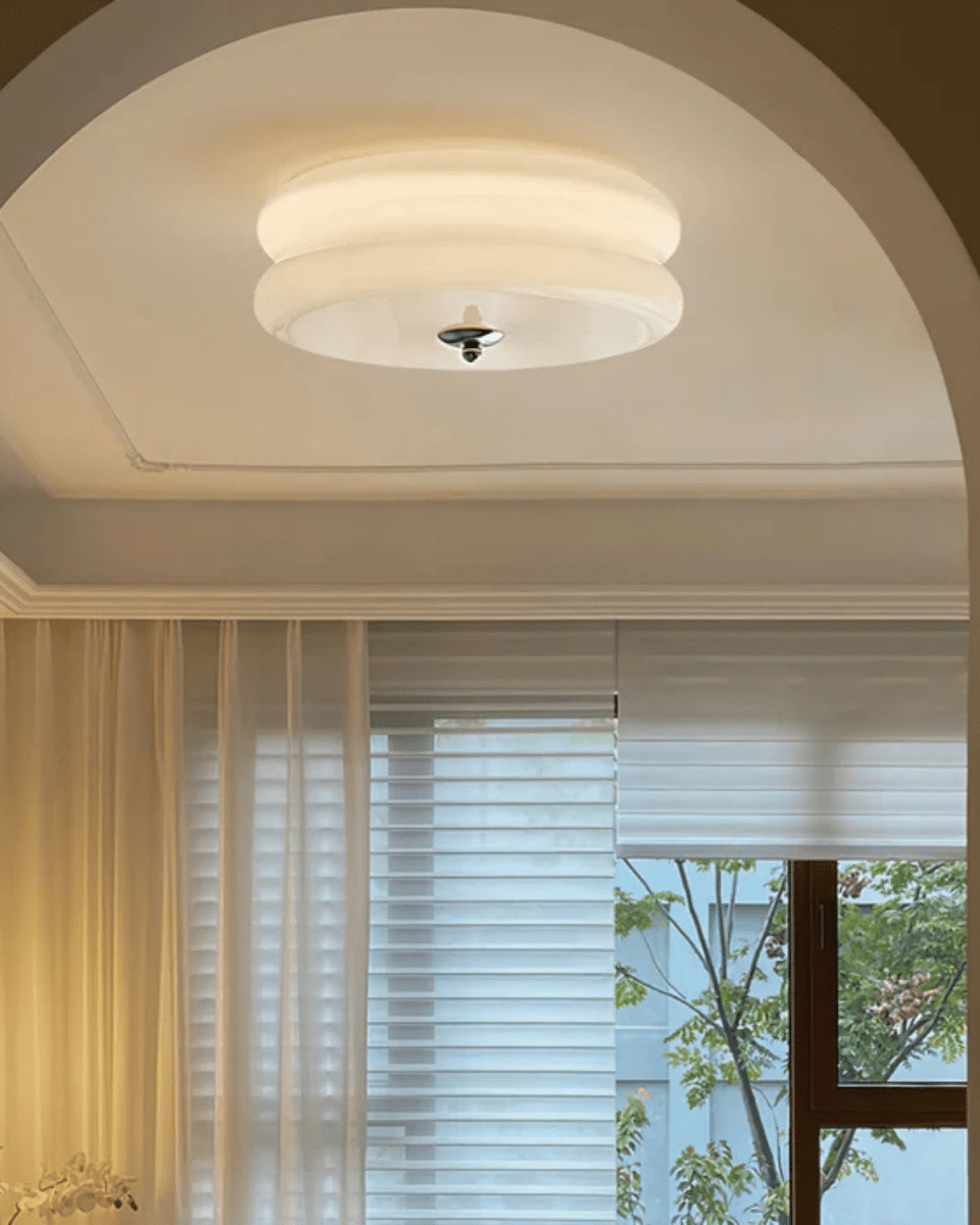 12-Inch Diameter Round Metal Tiered Ceiling Light Fixture | Temsk