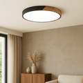 Round Wood Flush Mount LED Ceiling Light Fixture For Homes | Temsk
