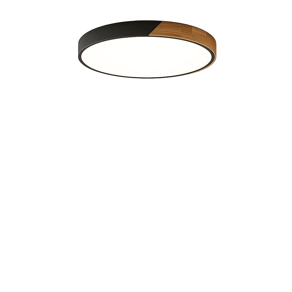 Round Wood Flush Mount LED Ceiling Light Fixture For Homes | Temsk