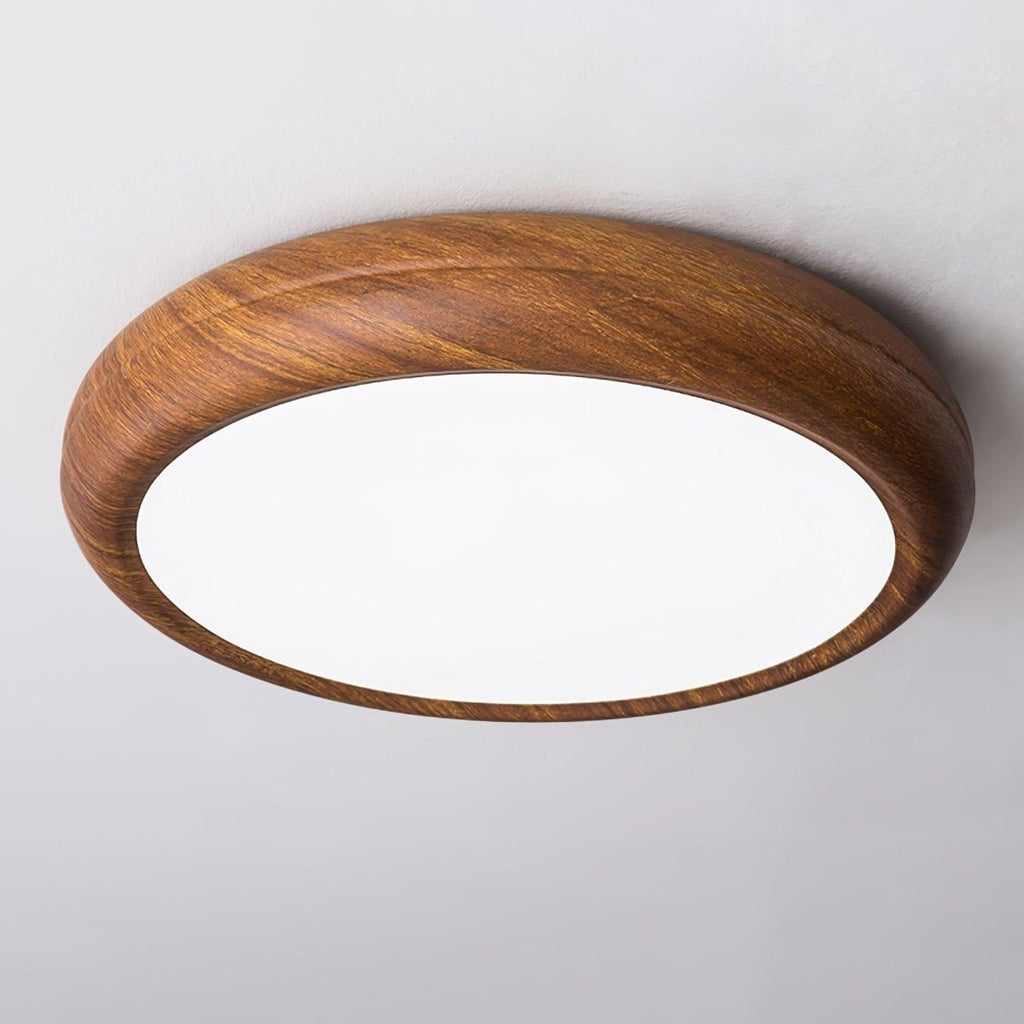 Round Wood Frame Ceiling Light Fixture, Modern Style, 12-Inch Diameter | Temsk
