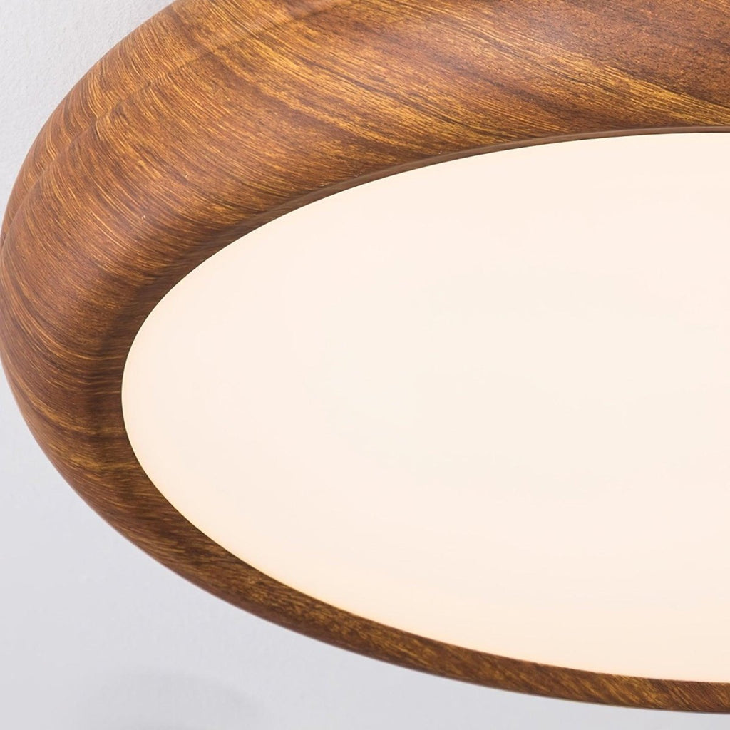 Round Wood Frame Ceiling Light Fixture, Modern Style, 12-Inch Diameter | Temsk