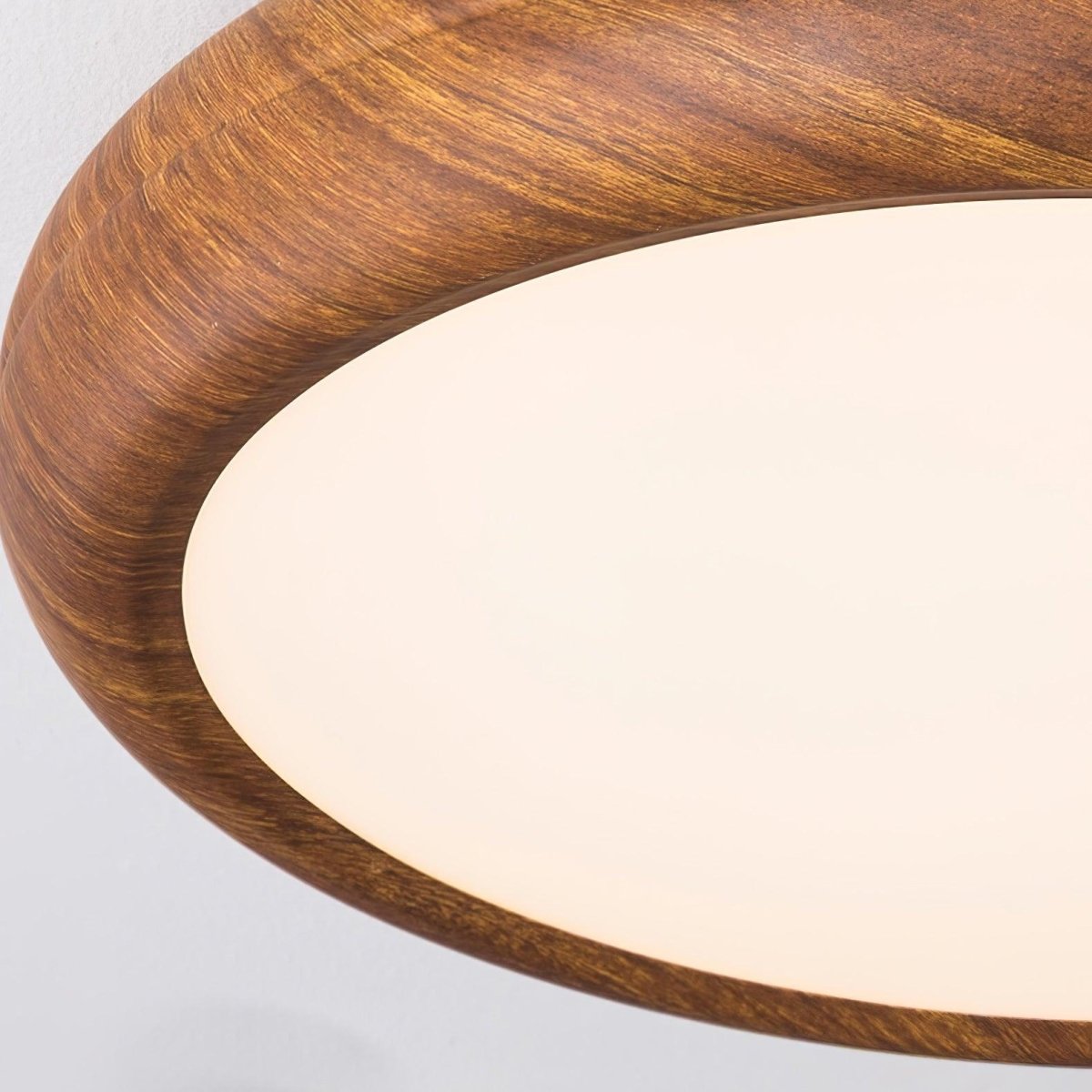 Round Wood Frame Ceiling Light Fixture, Modern Style, 12-Inch Diameter | Temsk
