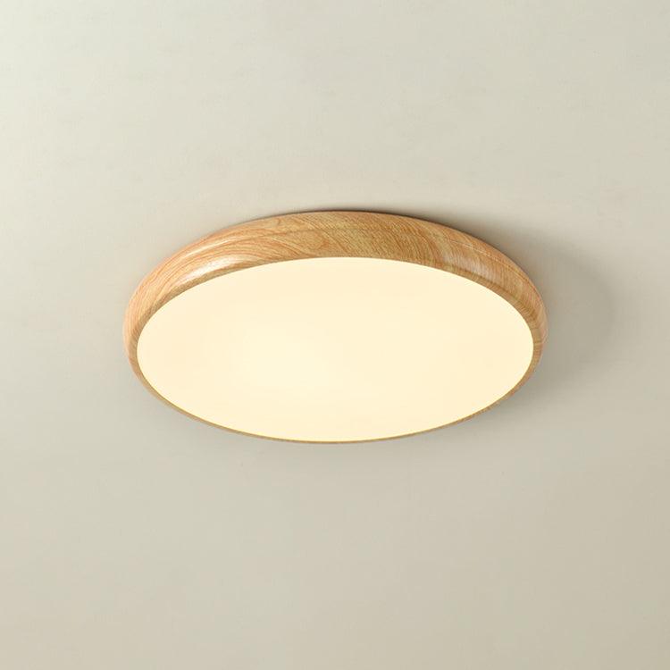 Round Wood Frame Ceiling Light Fixture, Modern Style, 12-Inch Diameter | Temsk