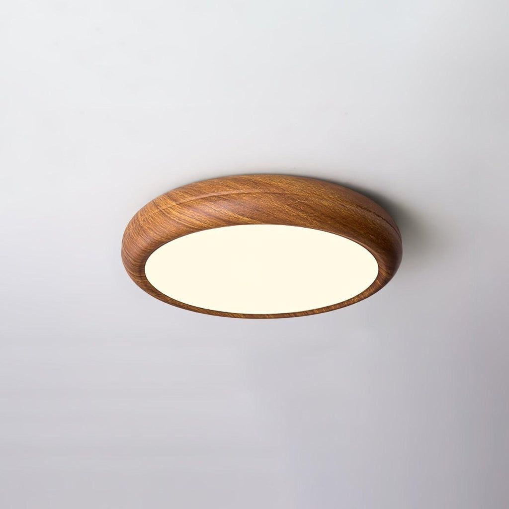 Round Wood Frame Ceiling Light Fixture, Modern Style, 12-Inch Diameter | Temsk