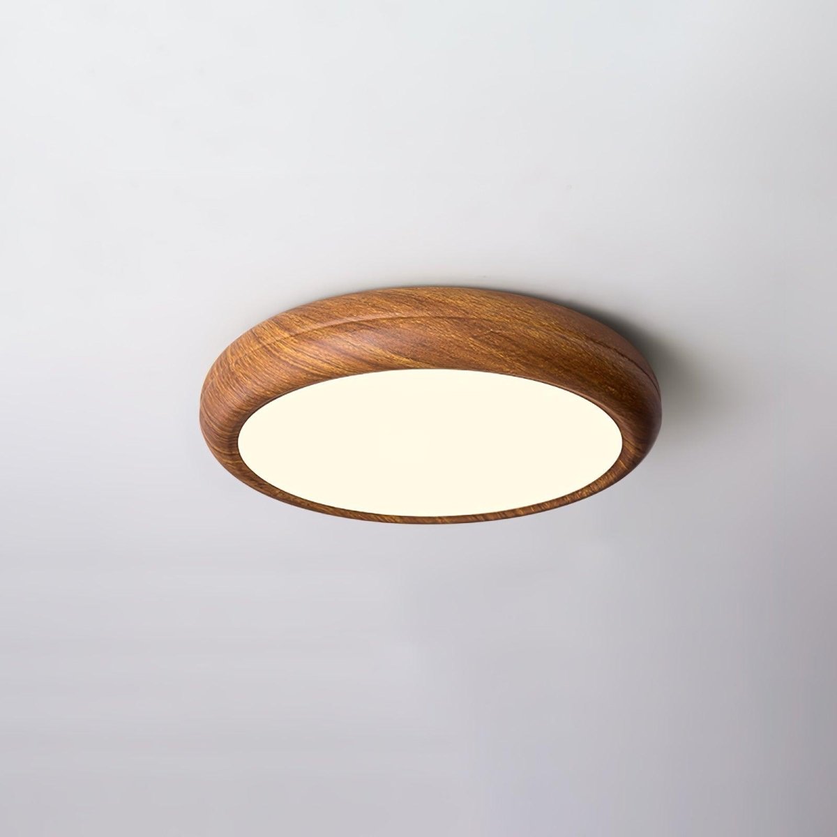 Round Wood Frame Ceiling Light Fixture, Modern Style, 12-Inch Diameter | Temsk