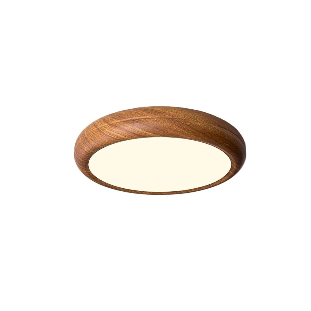 Round Wood Frame Ceiling Light Fixture, Modern Style, 12-Inch Diameter | Temsk
