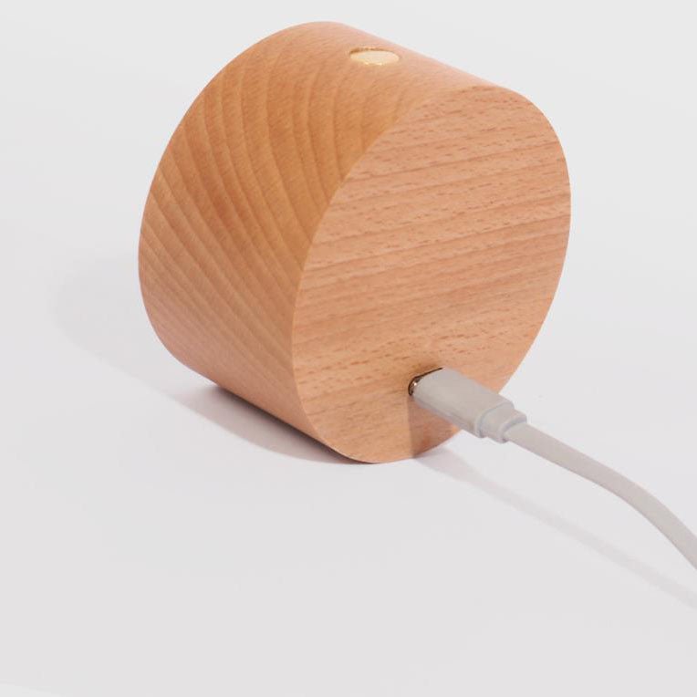 Round Wooden LED Wall Sconce With Minimalist Design And Single Light | Temsk