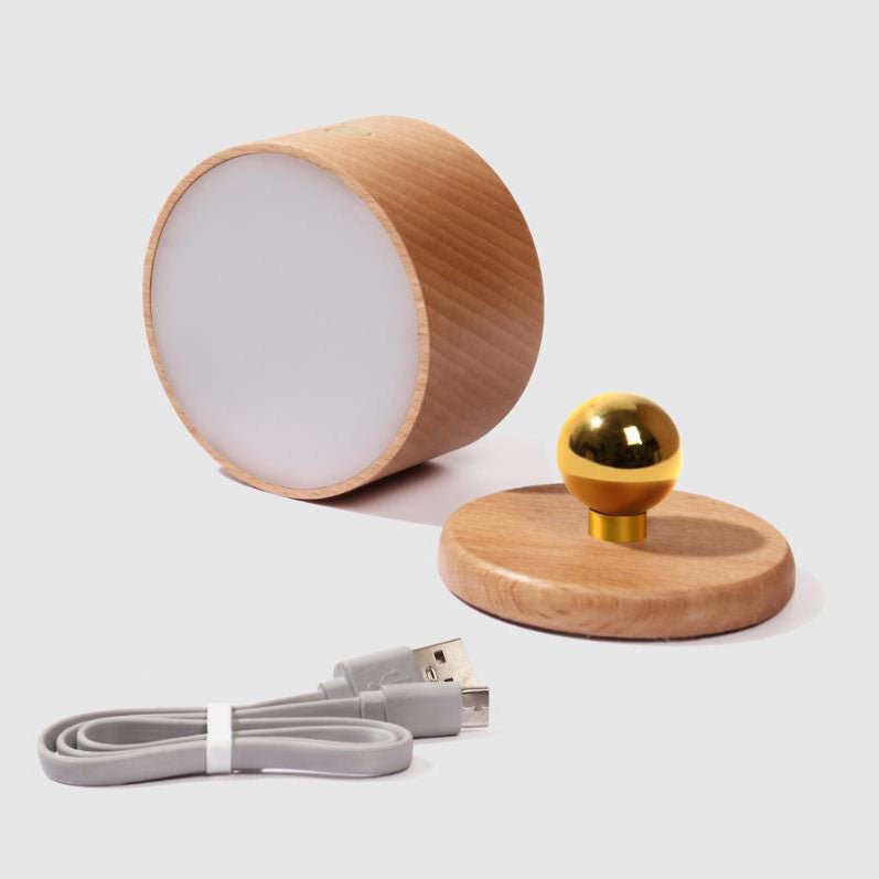 Round Wooden LED Wall Sconce With Minimalist Design And Single Light | Temsk