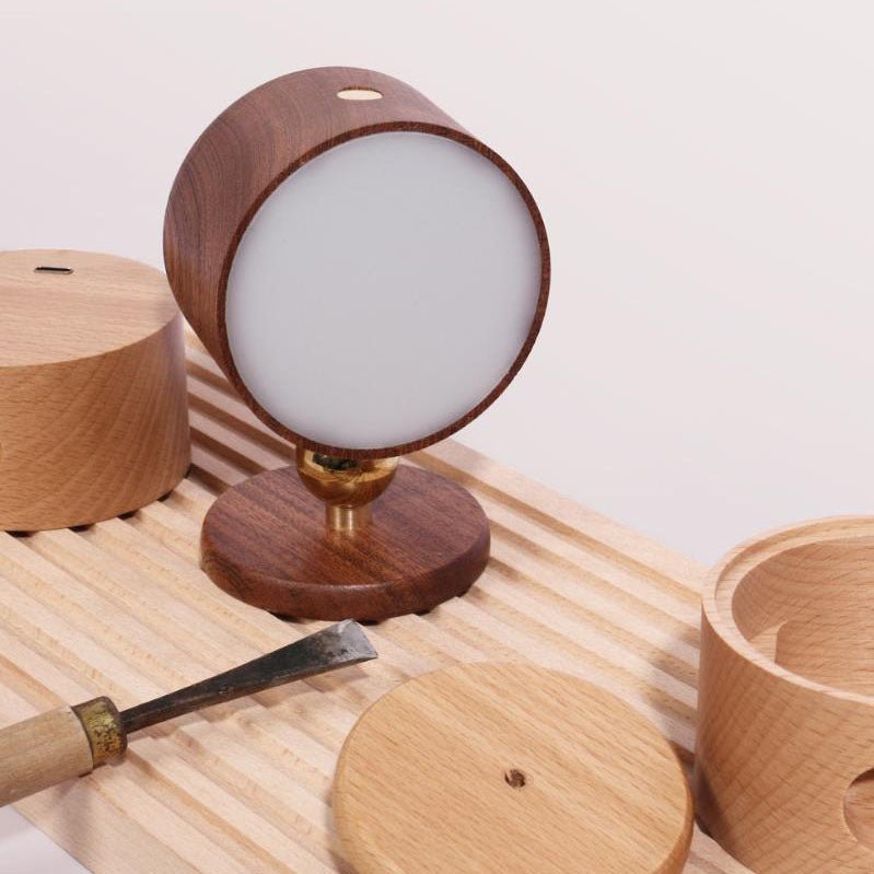 Round Wooden LED Wall Sconce With Minimalist Design And Single Light | Temsk