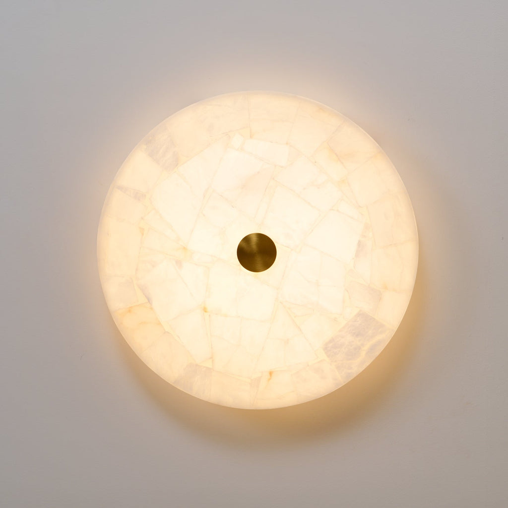 Alabaster LED Ceiling Light In White And Gold For Living Room And Hall | Temsk