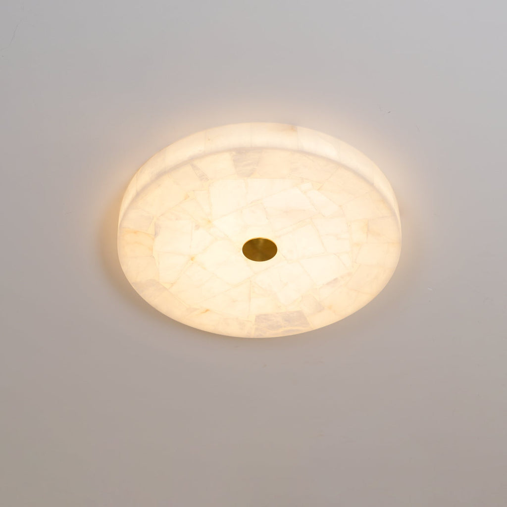 Alabaster LED Ceiling Light In White And Gold For Living Room And Hall | Temsk