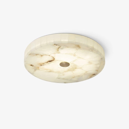 Candeeiro de Teto LED Alabastro em Branco e Dourado para Sala e Hall | Temsk
