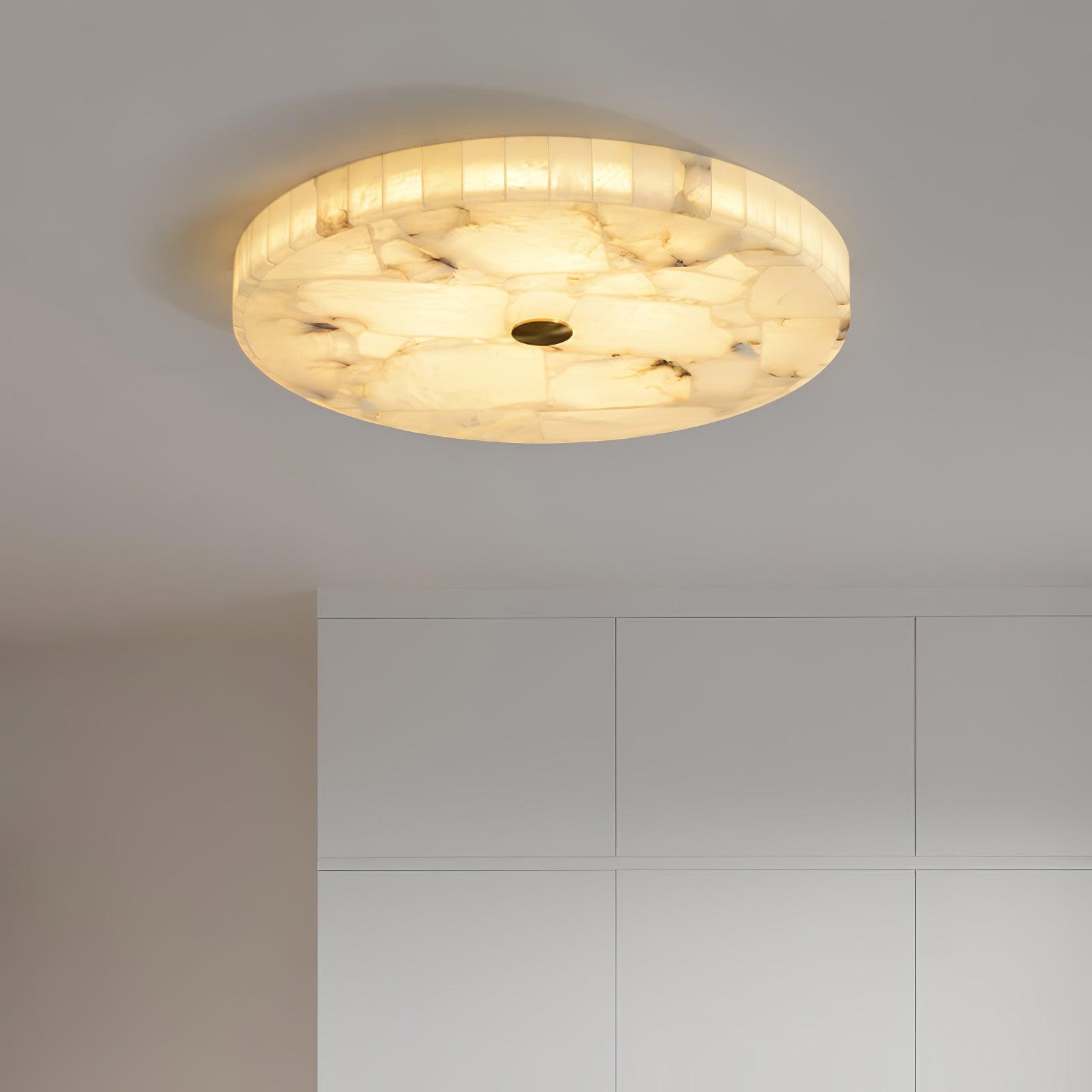 Alabaster LED Ceiling Light In White And Gold For Living Room And Hall | Temsk