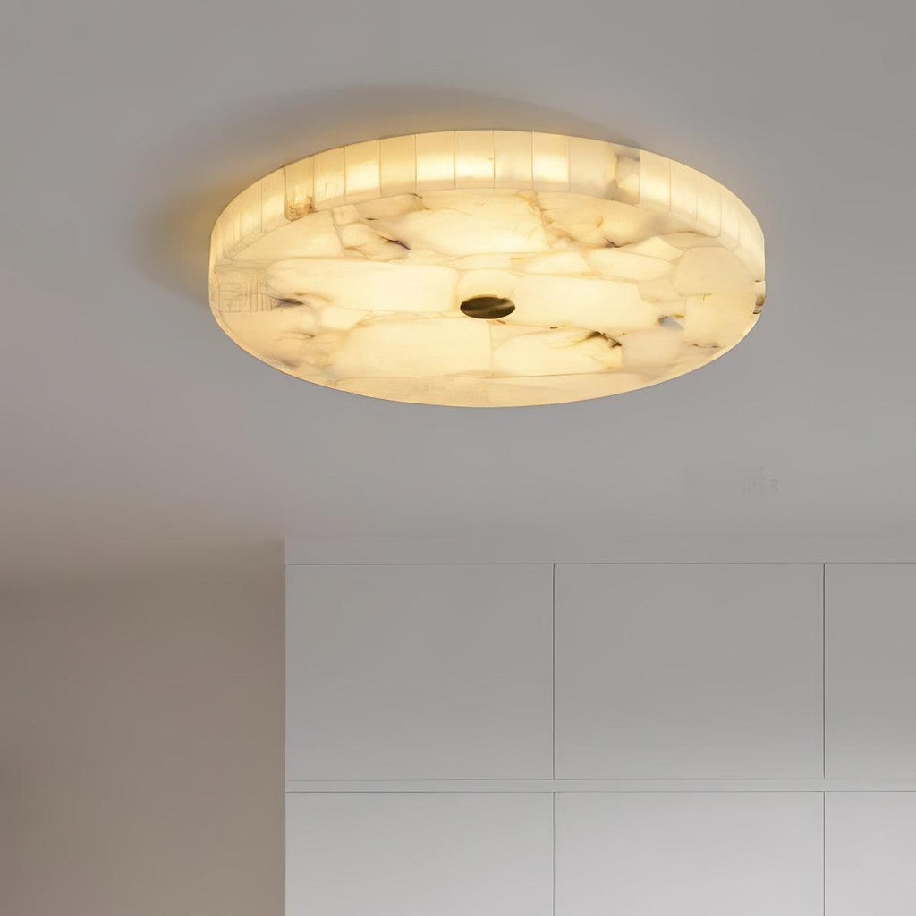 Alabaster LED Ceiling Light In White And Gold For Living Room And Hall | Temsk