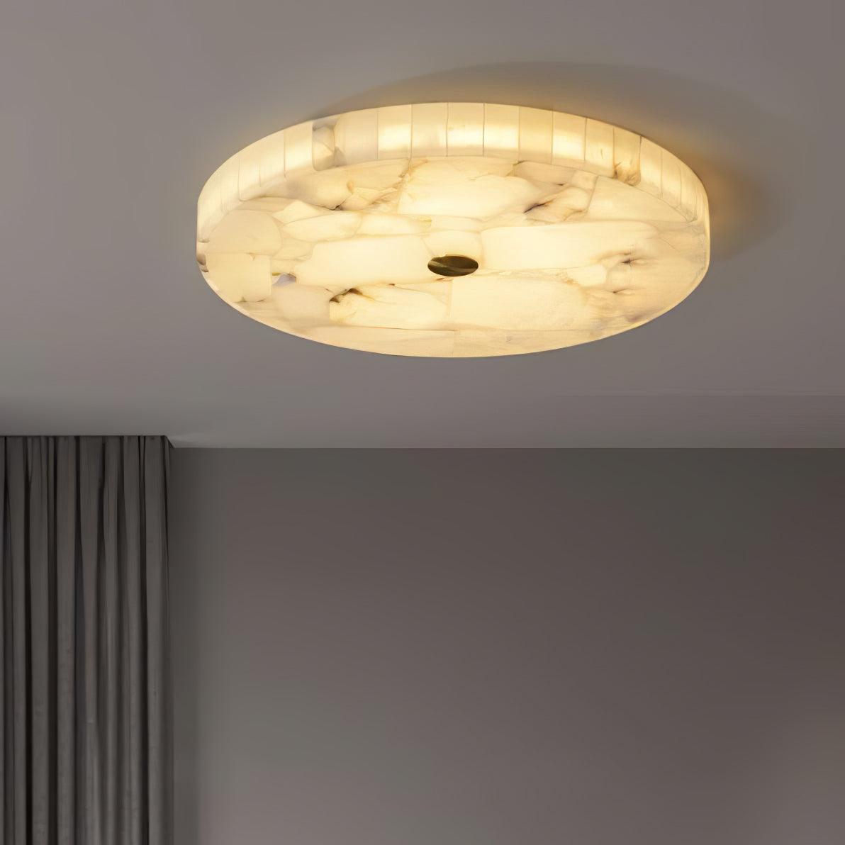 Alabaster LED Ceiling Light In White And Gold For Living Room And Hall | Temsk