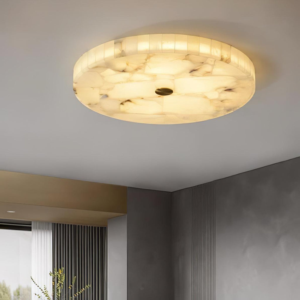 Alabaster LED Ceiling Light In White And Gold For Living Room And Hall | Temsk