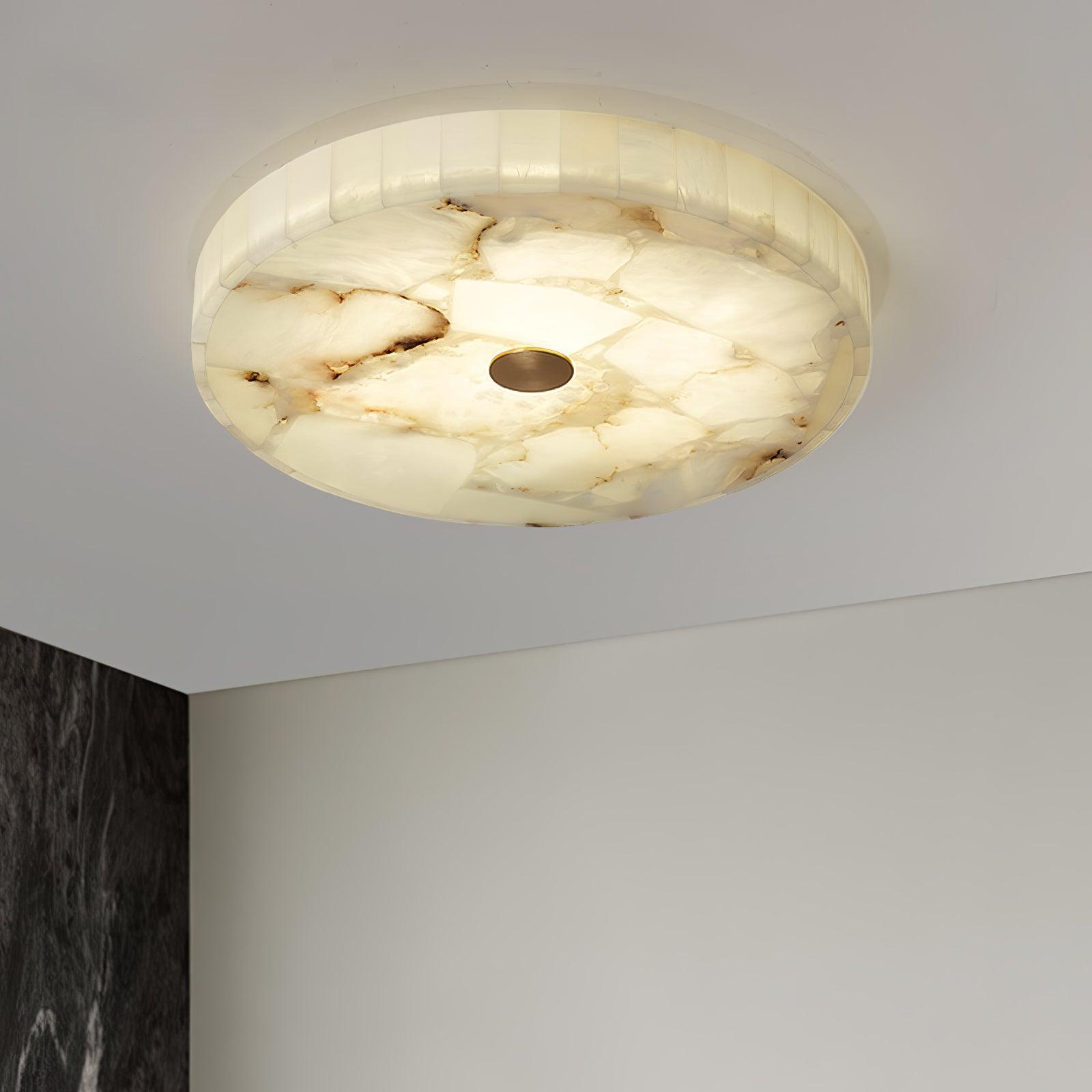 Alabaster LED Ceiling Light In White And Gold For Living Room And Hall | Temsk