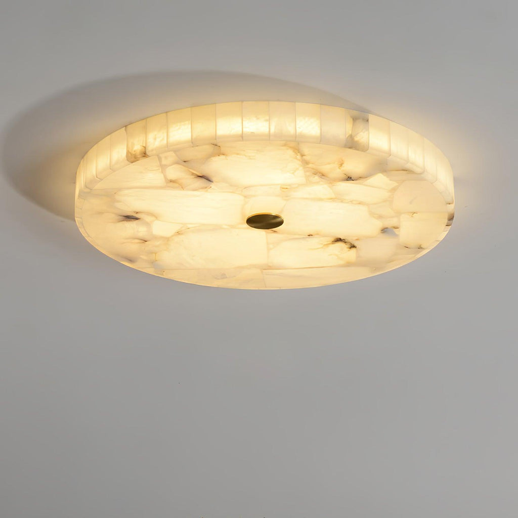 Alabaster LED Ceiling Light In White And Gold For Living Room And Hall | Temsk
