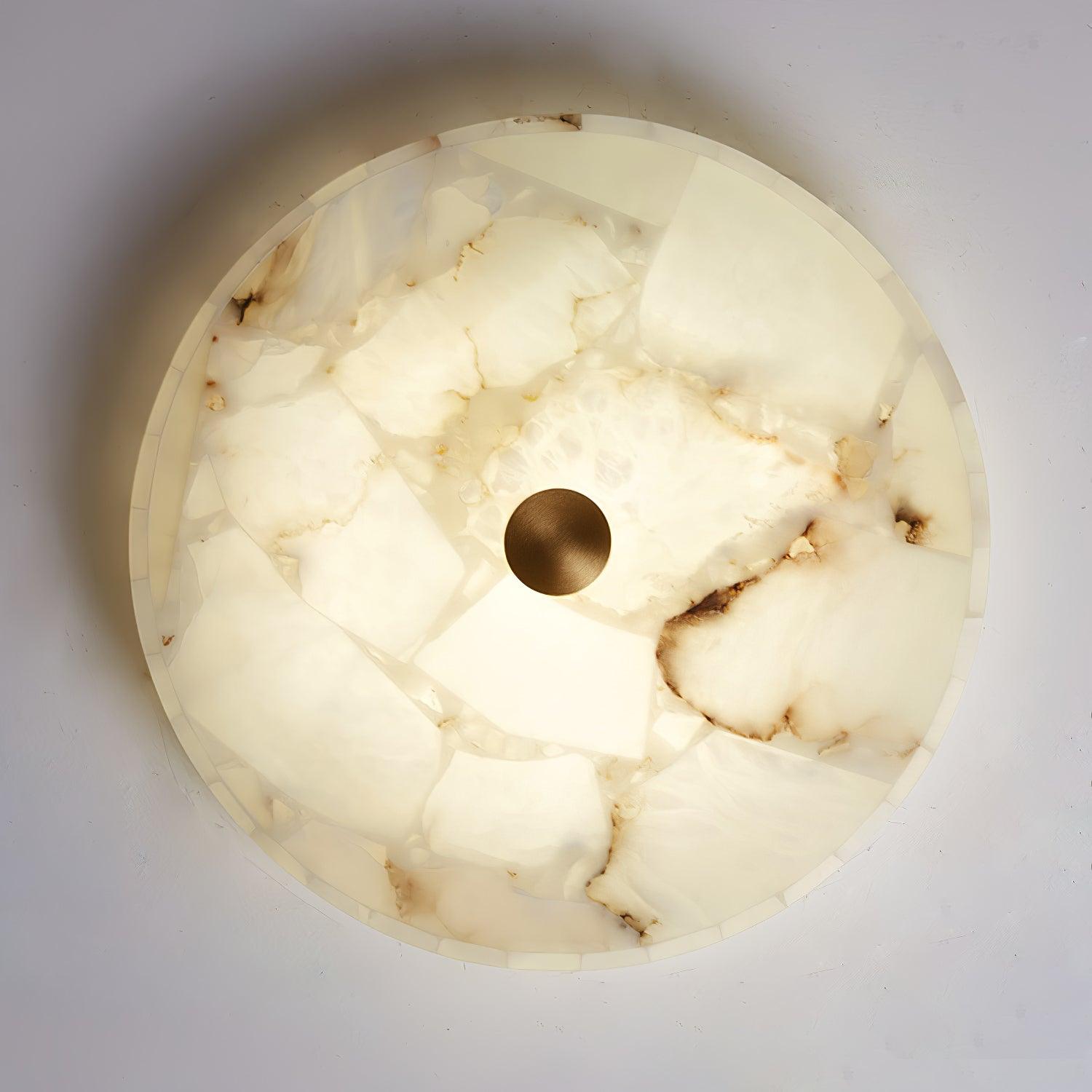 Alabaster LED Ceiling Light In White And Gold For Living Room And Hall | Temsk