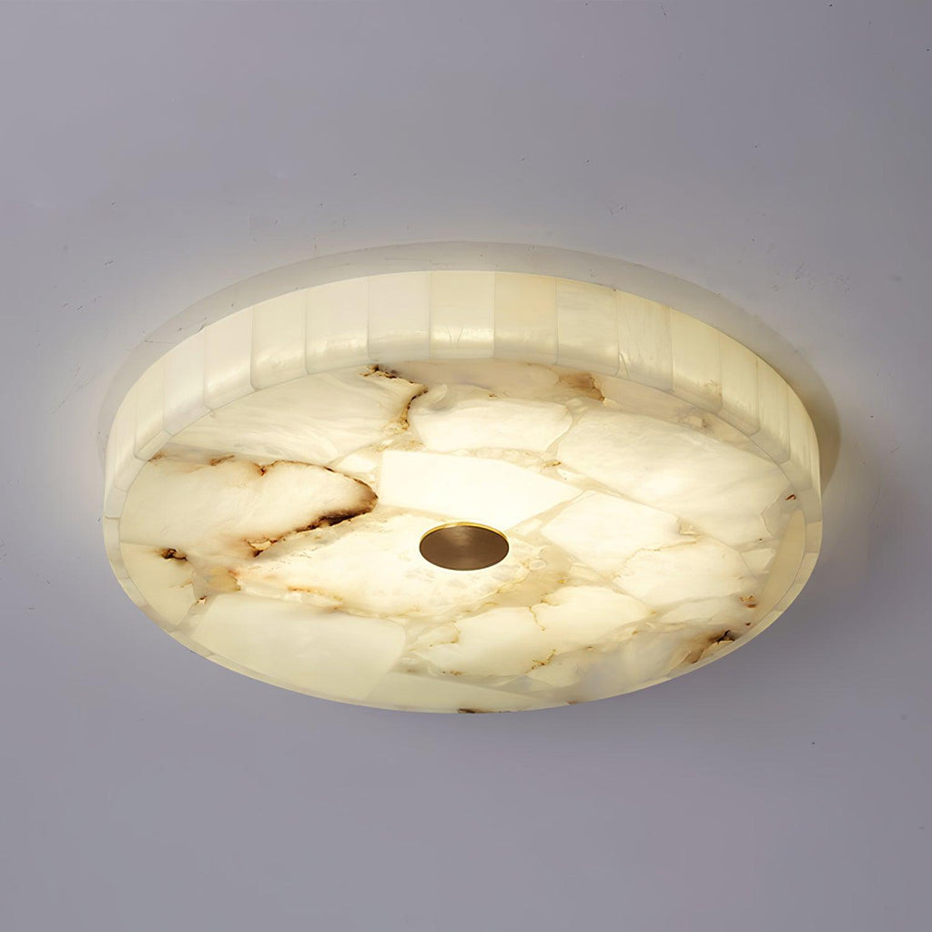 Alabaster LED Ceiling Light In White And Gold For Living Room And Hall | Temsk