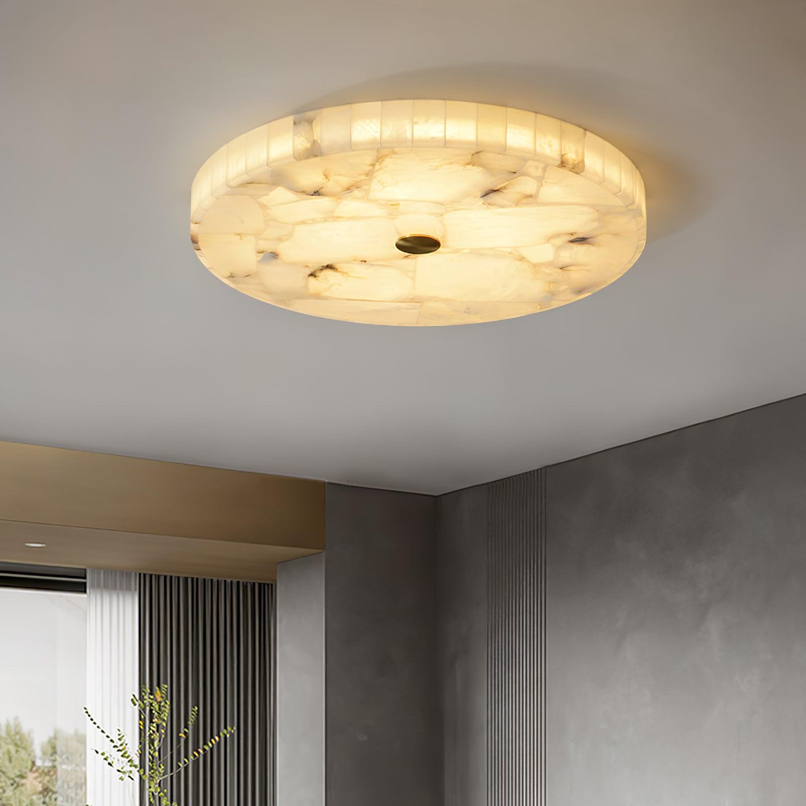 Alabaster LED Ceiling Light In White And Gold For Living Room And Hall | Temsk