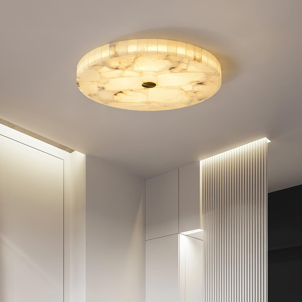 Alabaster LED Ceiling Light In White And Gold For Living Room And Hall | Temsk