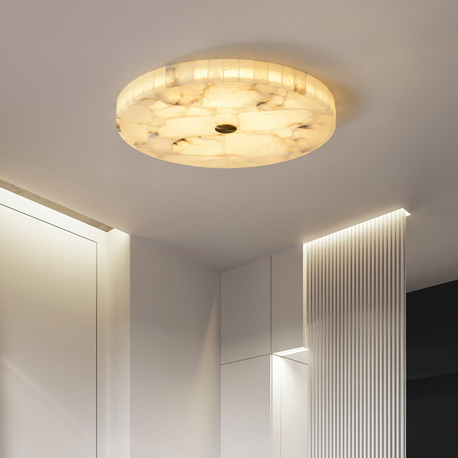 Alabaster LED Ceiling Light In White And Gold For Living Room And Hall | Temsk