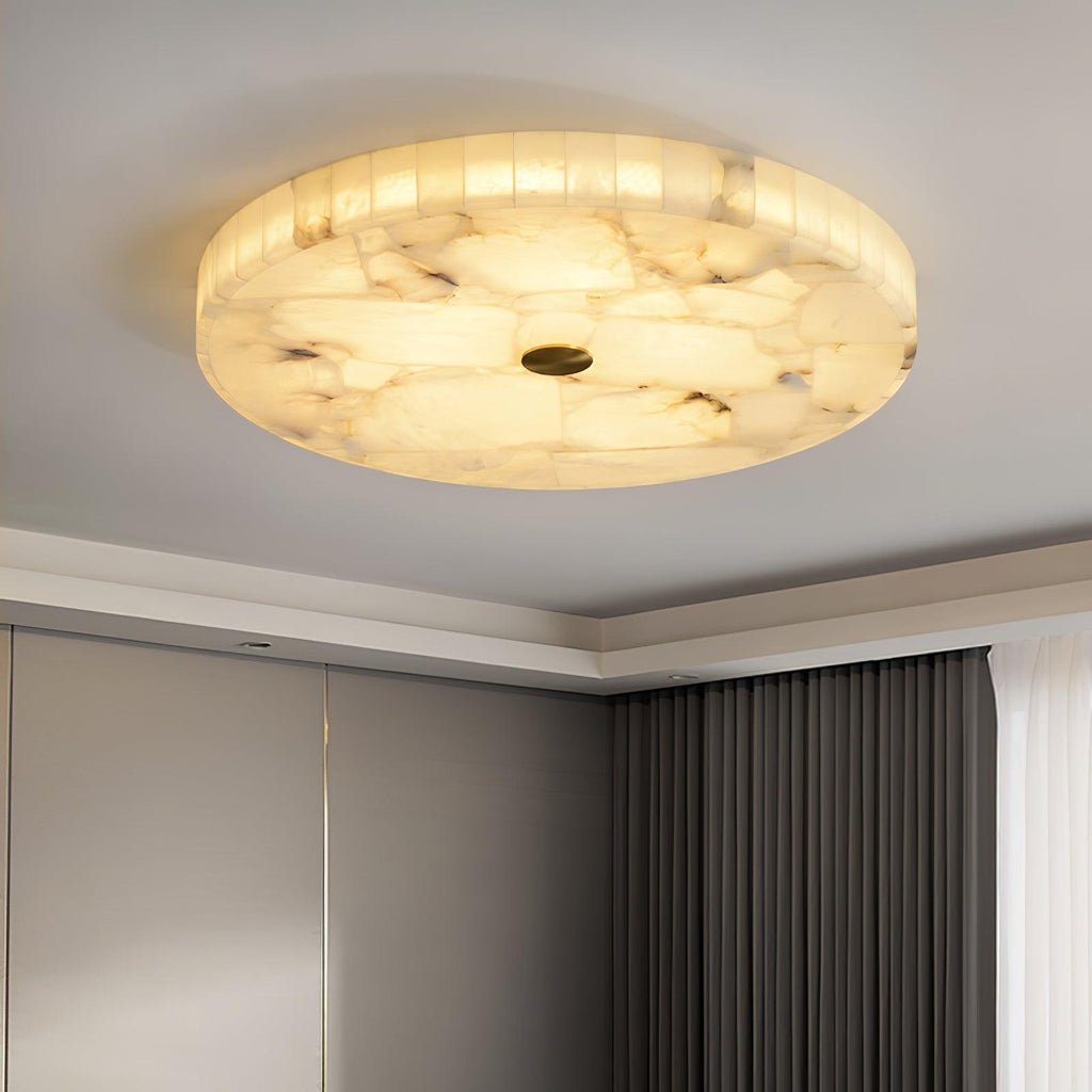 Alabaster LED Ceiling Light In White And Gold For Living Room And Hall | Temsk
