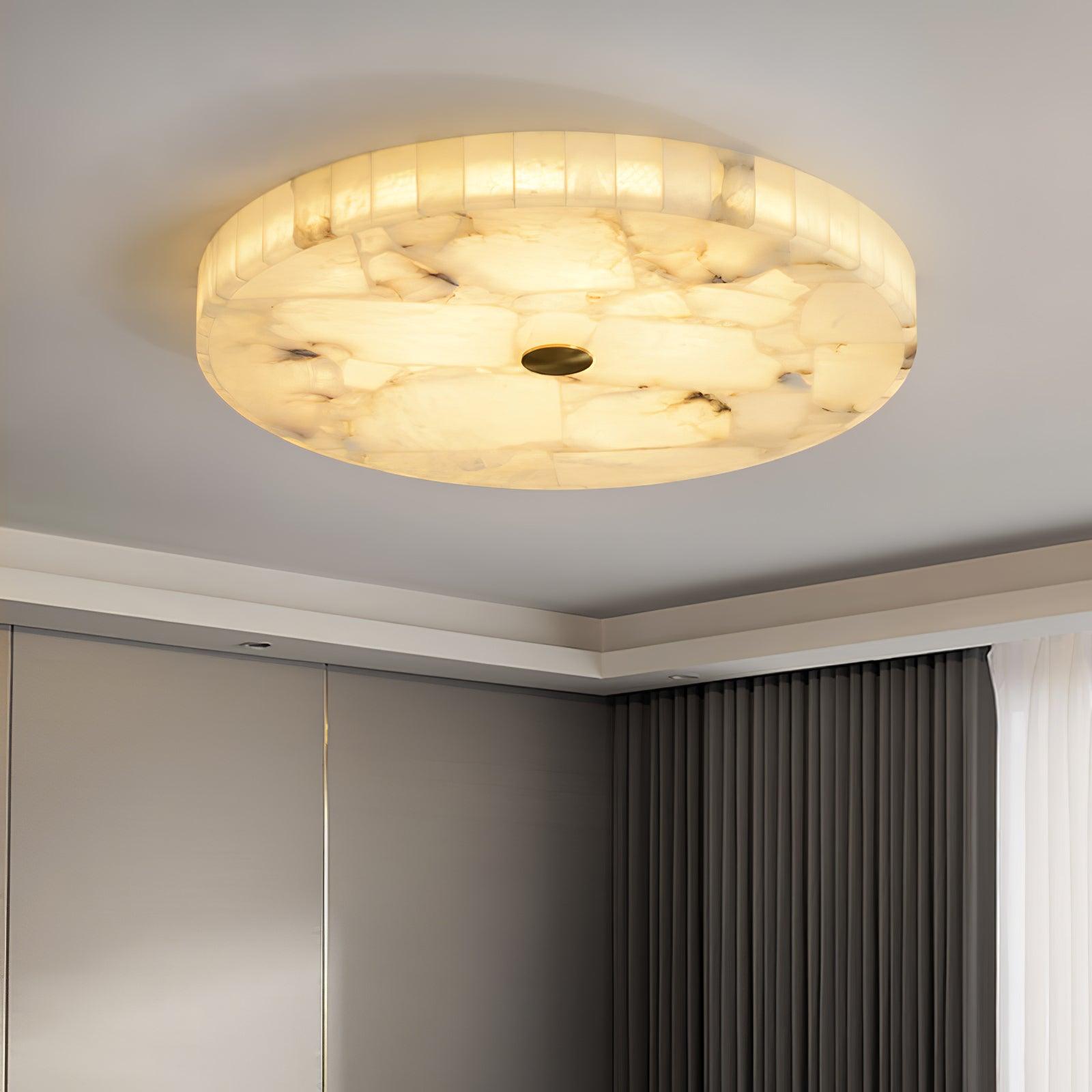 Alabaster LED Ceiling Light In White And Gold For Living Room And Hall | Temsk