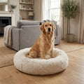 Round Faux Fur Dog Bed With Raised Edges And Removable Cover XS-4XL | Temsk