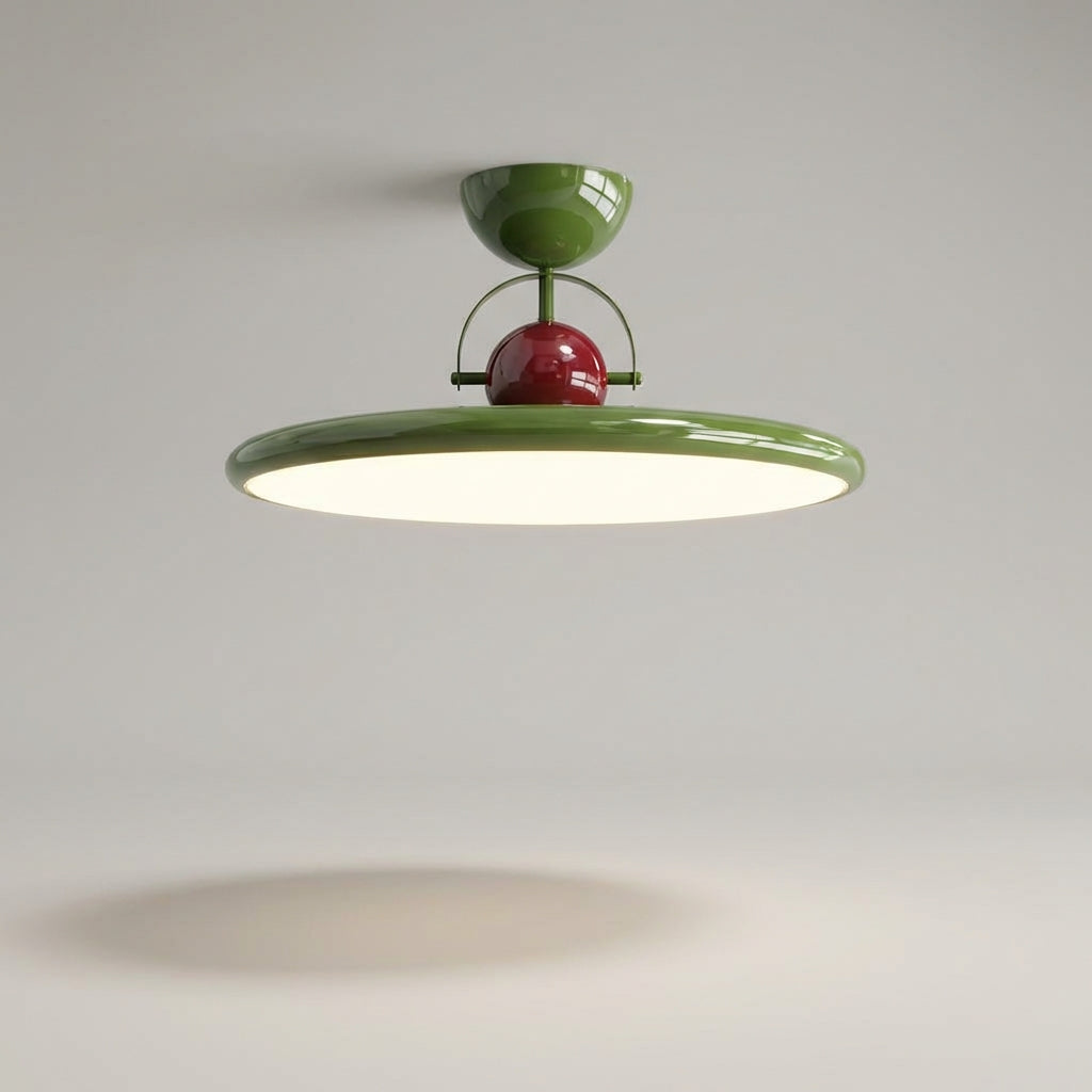 Green LED Ceiling Light With Acrylic And Metal, Retro Design, Dimmable | Temsk